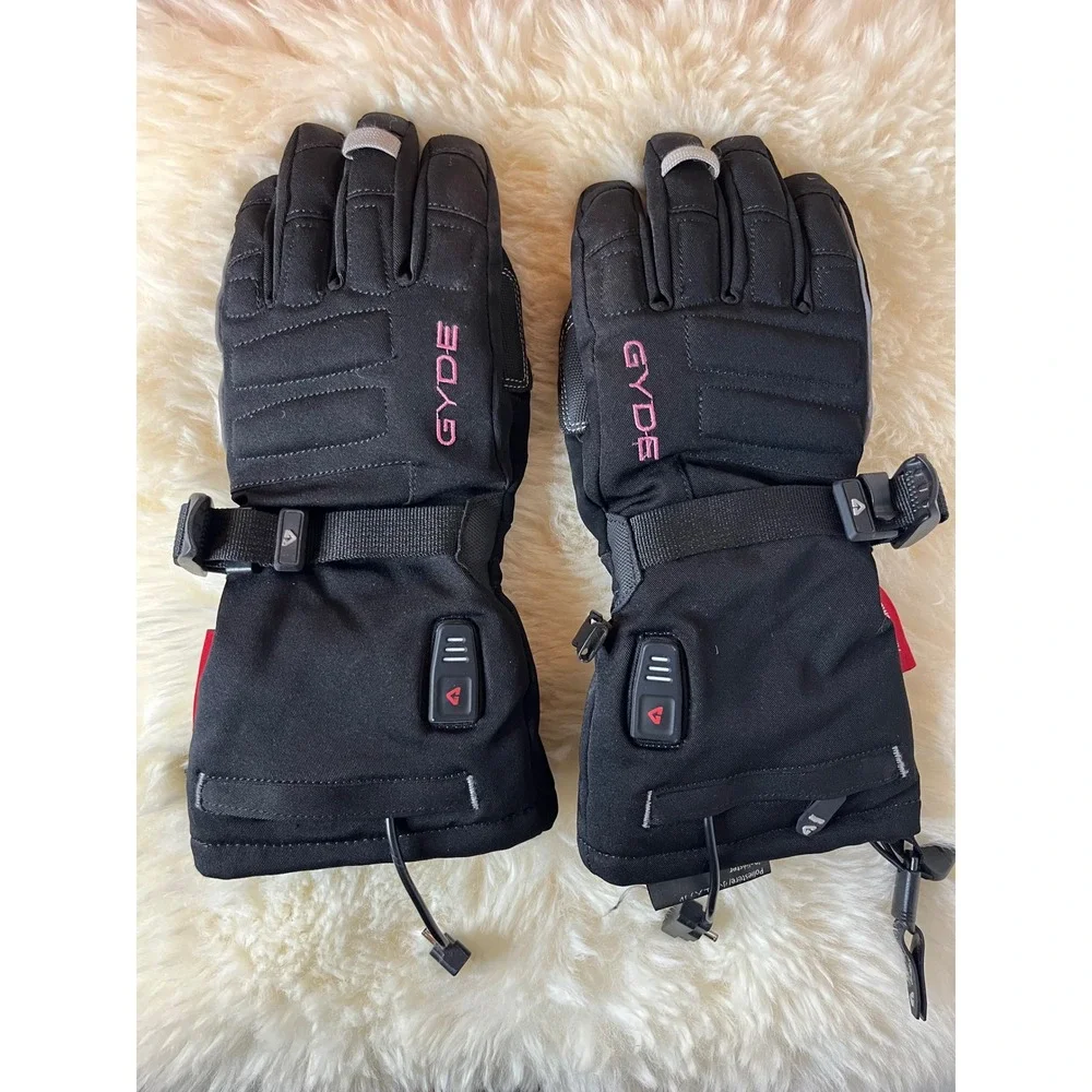 Gyde by Gerbing Women Black Heated Snow Gloves Winter Ski Snowboard Gauntlet XS